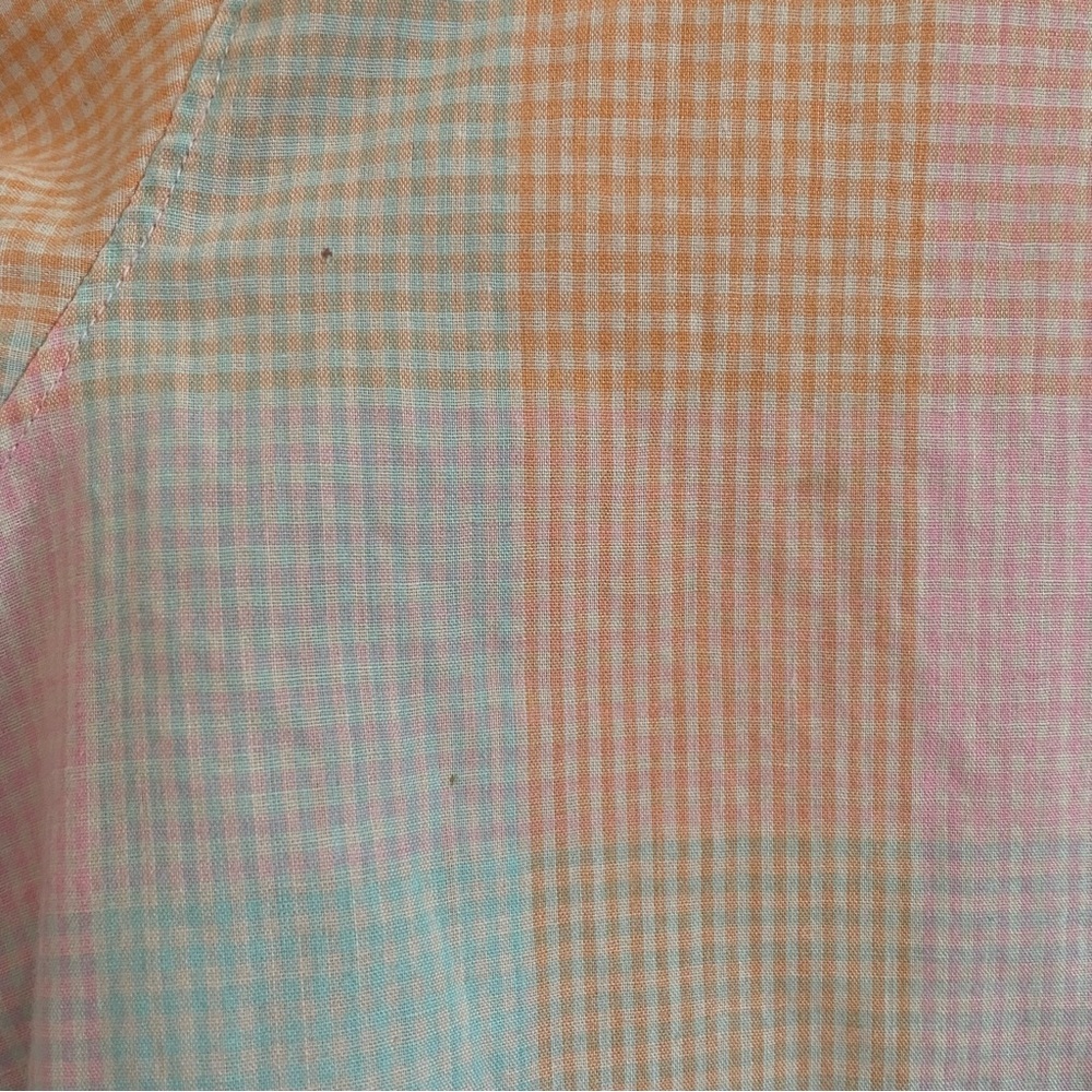 Diane Von Furstenberg Pastel Plaid Blouse, Vintage Preppy - Picture 4 of 8